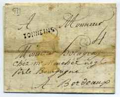 MP TONNEINS / 3 Octobre 1779 / Taxe 4 Sols Manuscrite / Pour Bordeaux - 1701-1800: Vorläufer XVIII