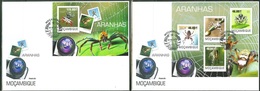 Mozambico 2014, Spiders, 4val In BF +BF In 2FDC - Ragni