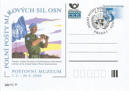 Czech Republic 2000 Prague Bluehelmet Peacekeeping Postal Stationary Card - Militaria