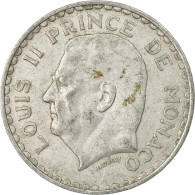 Monnaie, Monaco, Louis II, 5 Francs, 1945, Poissy, TB+, Aluminium - 1922-1949 Louis II