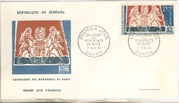 Enveloppe Premier Jour  Sauvegarde Des Monuments  De Nubie  7  Mars 1964  DAKAR- République Du  Sénégal - Monuments