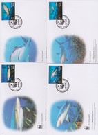 World Wide Fund For Nature 2014 Nevis- Reef Shark  Set 4 Official First Day Covers - FDC