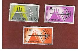SAN MARINO - UNIF. E27.E29 ESPRESSO - 1966 BALESTRA (SERIE COMPLETA DI 3) -  MINT** - Timbres Express