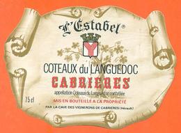 étiquette Vin Coteaux Du Languedoc L'estabel Vignerons à Cabrières - 75 Cl - Languedoc-Roussillon