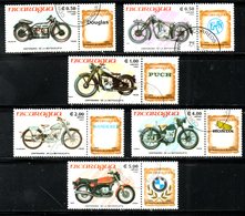 NICARAGUA. N°1368-70 + PA 1093-5 Oblitérés De 1985. Motos. - Motorbikes