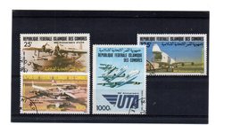 EDY 899 - COMORES , 4 Valori Usati A Tema AEREI - Airmail