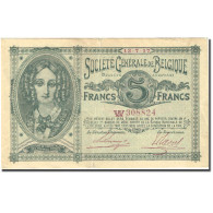 Billet, Belgique, 5 Francs, 1917, 1917-07-13, KM:88, TTB+ - 5-10-20-25 Francos