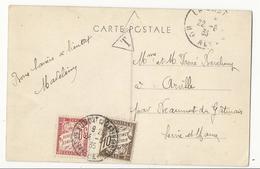 Carte Postale Des Hautes-Alpes Pour Arville (Seine&Marne) - 1935 - Taxée à 40 Cts - 1859-1959 Briefe & Dokumente