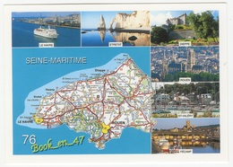 {78584} 76 Seine Maritime , Carte Et Multivues ; Le Havre , Etretat , Dieppe , Rouen , Fécamp , Saint Valéry - Cartes Géographiques