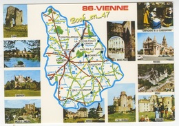 {78583} 86 Vienne , Carte Et Multivues ; Cenon , Poitiers , La Roche Posay , Chatellerault , Chauvigny , Bonnes , Dissay - Cartes Géographiques