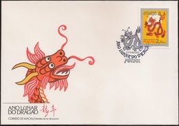 Macau Macao Chine FDC 1988 - Ano Lunar Do Dragão - Chinese New Year - Year Of The Dragon - MNH/Neuf - FDC