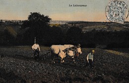 Le Laboureur. Superbe Carte Toilée - Attelages