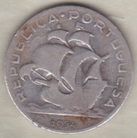 Portugal . 5 Escudos 1934 ,en Argent, KM# 581 - Portogallo
