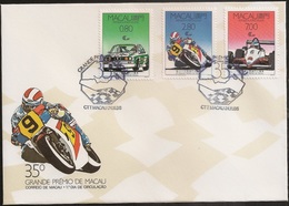 Macau Macao Chine FDC 1988 - 35º Grande Premio De Macau - The 35th Macao Grand Prix - MNH/Neuf - FDC