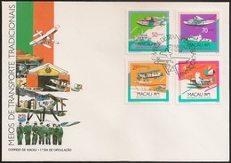 Macau Macao Chine FDC 1989 - Meios Transportes Tradicionais - Hidroaviões - Aircraft - MNH/Neuf - FDC