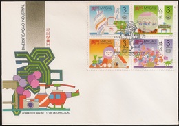 Macau Macao Chine FDC 1990 - Diversificação Industrial - Stamp Exhibition Zealand Industrial Diversification - MNH/Neuf - FDC