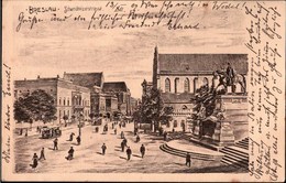 ! Alte Ansichtskarte Breslau, Schweidnitzerstrasse, Denkmal, Tram, Wroclaw, Verlag Schaar & Dathe, Trier - Schlesien