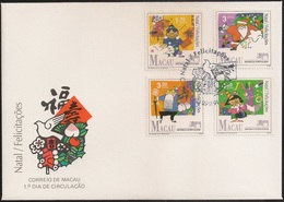 Macau Macao Chine FDC 1991 - Natal Felicitações - Christmas - MNH/Neuf - FDC