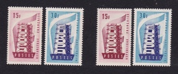 1956 Francia France EUROPA CEPT 2 Serie Di 2v. MNH** TORRE TOWER - 1956