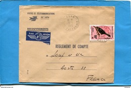 MARCOPHILIE Lettre >Nlle Calédonie-pour Françe* Recouvrement N°1494- Cad 1969 -POYA- Stamp N°350 Bird-tourou - Briefe U. Dokumente