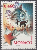 Monaco 2002 Yvert 2348 O Cote (2015) 0.50 Euro Europa CEPT Le Cirque Cachet Rond - Used Stamps