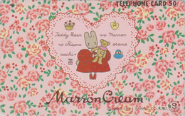 Télécarte Japon / 110-118127 - Ours NOUNOURS & LAPIN ** MARRON CREAM **  - TEDDY BEAR & RABBIT Japan Phonecard - 650 - Rabbits