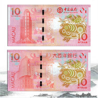 MACAU MACAO SET 4 UNC 10 PATACAS 2018 / 2019 NEW Dog And Pig  BNU BOC - Macau