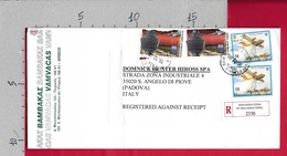 BUSTA VG GRECIA - RACCOMANDATA - Affrancatura Mista - 11 X 23 - ANN. 2000 KAMINIA PEIR - PIOVE DI SACCO - Cartas & Documentos