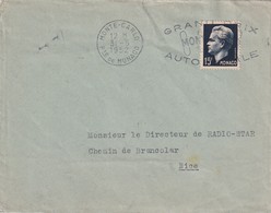 MONACO  1952 LETTRE DE MONTE CARLO OBLITERATION THEME AUTO - Lettres & Documents