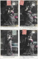 SERIE 5 CARTES  FANTAISIE -  ANNEE 1907 -  COUPLE   -  A  LEGENDE    :    -  CIRCULEE  TBE - Altri