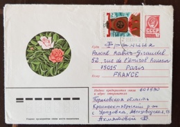 RUSSIE-Ex URSS Roses, Rose, Rosa, Entier Postal émis En 1979 Ayant Voyagé Pour Paris - Rosas