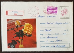 ROUMANIE Roses, Rose, Rosa, Entier Postal émis En 1971 . Ayant Voyagé Pour BUCAREST - Roses