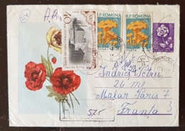 ROUMANIE Roses, Rose, Rosa, Entier Postal émis En 1960 Ayant Voyagé Pour Paris. Champignons, - Rose