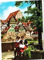 SCHWÄBISCH HALL (Allemagne), Folklore, Couple De Danseurs, Maisons à Colombages, 1970 Environ - Schwaebisch Hall