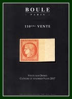 Catalogue 110éme Vente Sur Offres Boule 2017 TB (comme Neuf) - Catalogi Van Veilinghuizen