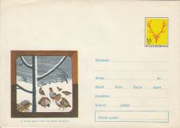 BIRDS, GREY PARTRIDGE, COVER STATIONERY, ENTIER POSTAL, 1971, ROMANIA - Perdiz Pardilla & Colín