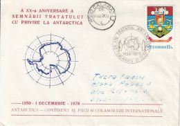 SOUTH POLE, ANTARCTIC TREATY, PENGUIN, SPECIAL COVER, 1979, ROMANIA - Traité Sur L'Antarctique