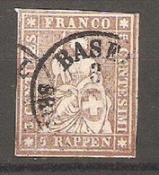 Timbre De 1856/57 ( Strubel N° 22 D ) - Used Stamps