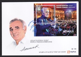 Armenien / Armenie / Armenia 2018, Charles Aznavour (1924-2018), Poet, Actor, SS  - FDC - Singers