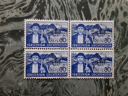 LIECHTENSTEIN,  1937 SERVICE / Regierungs Dienstsache , BLOC DE 4 Yvert No 25, 30 R Bleu Neuf ** / MNH Cote 40 Euros - Servizio