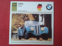 FICHA TÉCNICA DATA TECNICAL SHEET FICHE TECHNIQUE AUTO COCHE CAR VOITURE 1936 1940 BMW 328 GERMANY CARS VER FOTO Y DESCR - Voitures