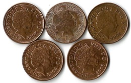 Lot 5 Pièces De Monnaie 1 Penny - 1 Penny & 1 New Penny