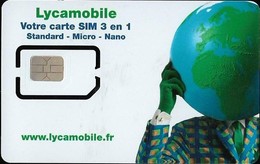 France - Lycamobile - Votre Carte SIM 3 En 1 - GSM SIM6 Mini-Micro-Nano, Mint - Autres & Non Classés