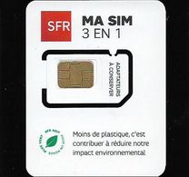 France - SFR - Ma SIM 3 EN 1 [White Mini Triple SIM Card (Batch. ABO On Back)] - GSM SIM6 Mini-Micro-Nano, Mint - Altri & Non Classificati