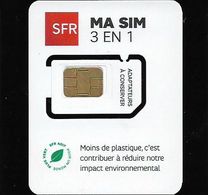 France - SFR - Ma SIM 3 EN 1 [White Mini Triple SIM Card (Batch. ABO On Back)] - GSM SIM6 Mini-Micro-Nano, Mint - Autres & Non Classés