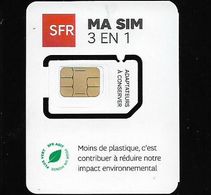 France - SFR - Ma SIM 3 EN 1 [White Mini Triple SIM Card (Batch. PP On Back)] - GSM SIM6 Mini-Micro-Nano, Mint - Andere & Zonder Classificatie