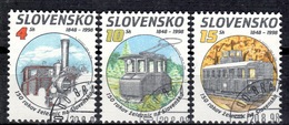 SK+ Slowakei 1998 Mi 314-16 322 Eisenbahn, Filmfestival - Oblitérés