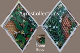 ALGERIE ALGERIA 2018 - BEES ABEILLES BIENEN MIEL HONEY INSECTES INSECTS ODD SHAPE LOSANGE DIAMOND -FROM 100% PROFILE MNH - Abeilles