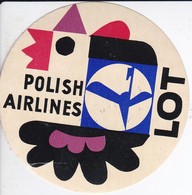 ANTIGUA ETIQUETA DE LA COMPAÑIA AEREA LOT - POLISH AIRLINES  (AVION-PLANE) - Étiquettes à Bagages