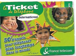 TICKET TELEPHONE-FRANCE- PU32-INTERNATIONAL VERT-NSB-TBE- - Billetes FT